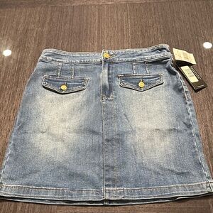 Kut from the Kloth Light Blue Denim Mini Skirt
